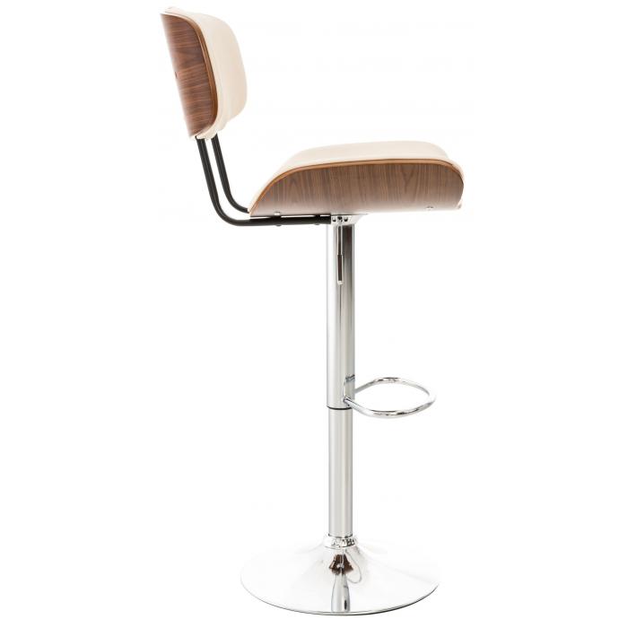 Barhocker HLO-CP232 Kunstleder ~ walnuss/creme