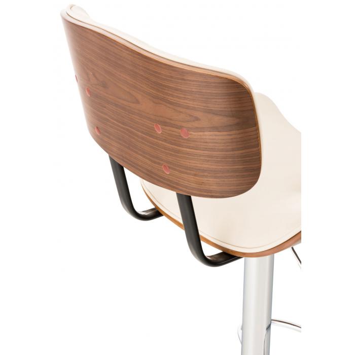 Barhocker HLO-CP232 Kunstleder ~ walnuss/creme