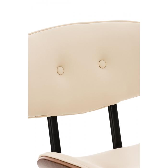 Barhocker HLO-CP232 Kunstleder ~ walnuss/creme