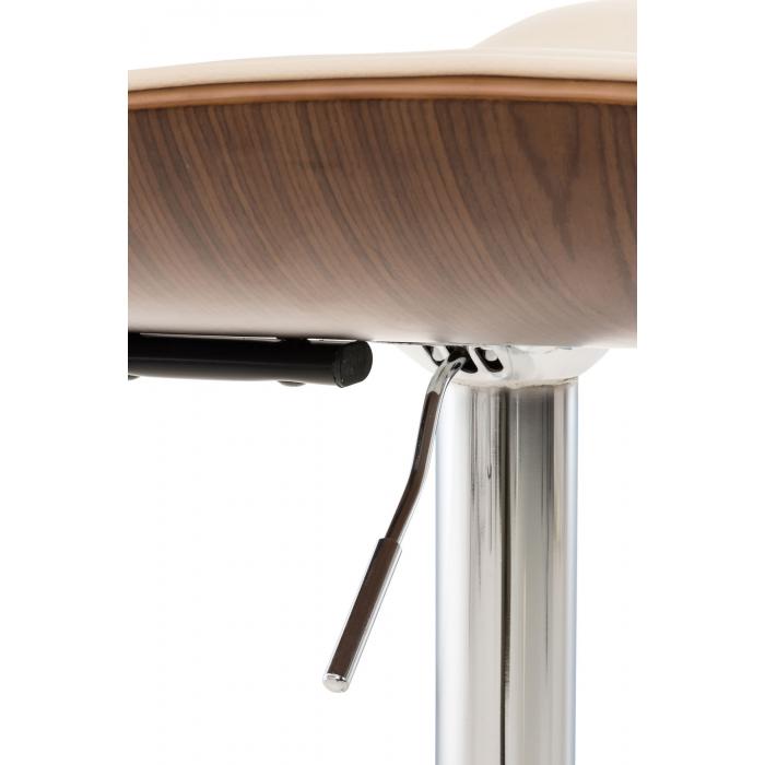 Barhocker HLO-CP232 Kunstleder ~ walnuss/creme