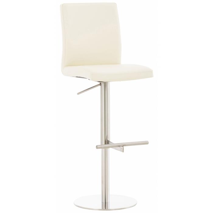 Barhocker HLO-CP10 Kunstleder edelstahl ~ creme