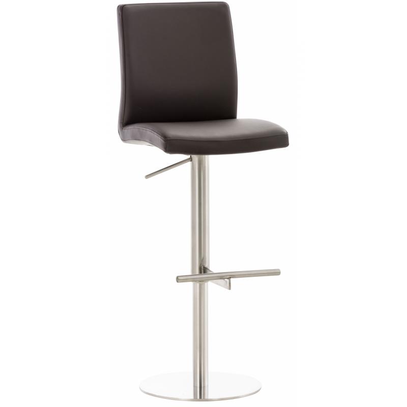 Barhocker HLO-CP10 Kunstleder edelstahl ~ braun