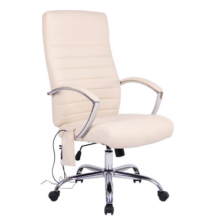 Brostuhl HLO-CP83 Kunstleder mit Massagefunktion ~ creme