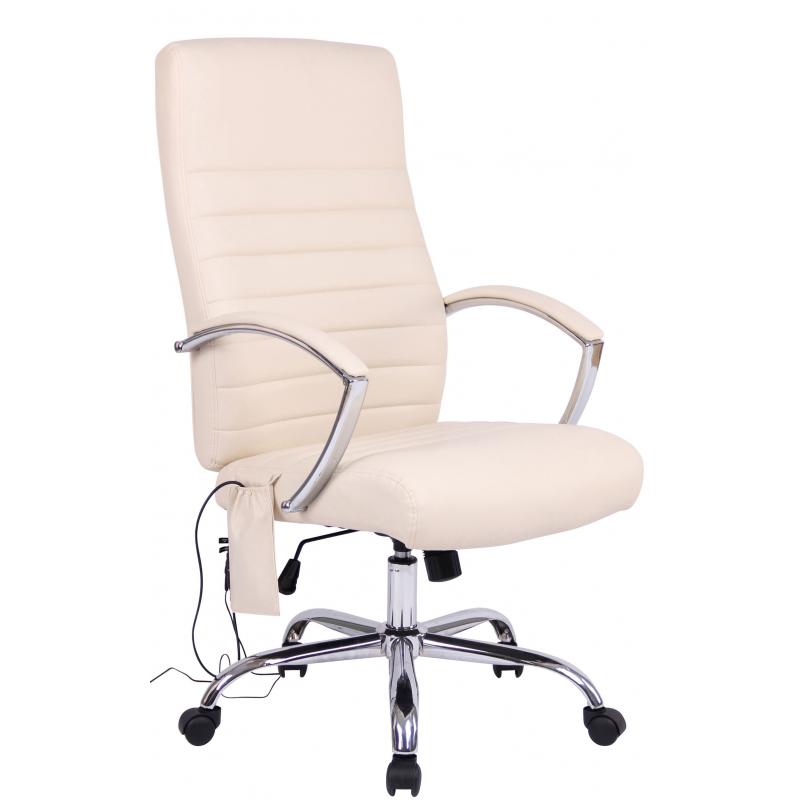 Brostuhl HLO-CP83 Kunstleder mit Massagefunktion ~ creme