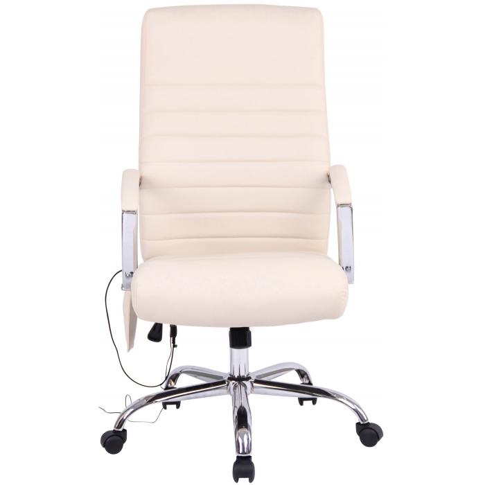 Brostuhl HLO-CP83 Kunstleder mit Massagefunktion ~ creme