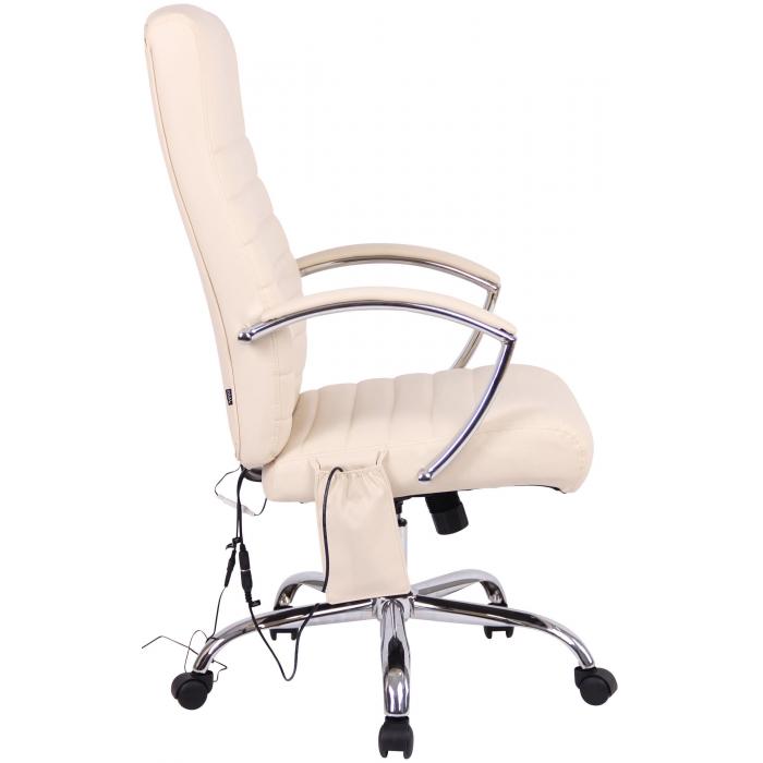 Brostuhl HLO-CP83 Kunstleder mit Massagefunktion ~ creme
