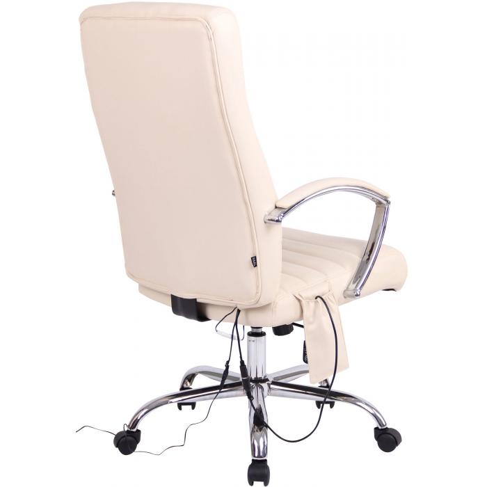 Brostuhl HLO-CP83 Kunstleder mit Massagefunktion ~ creme