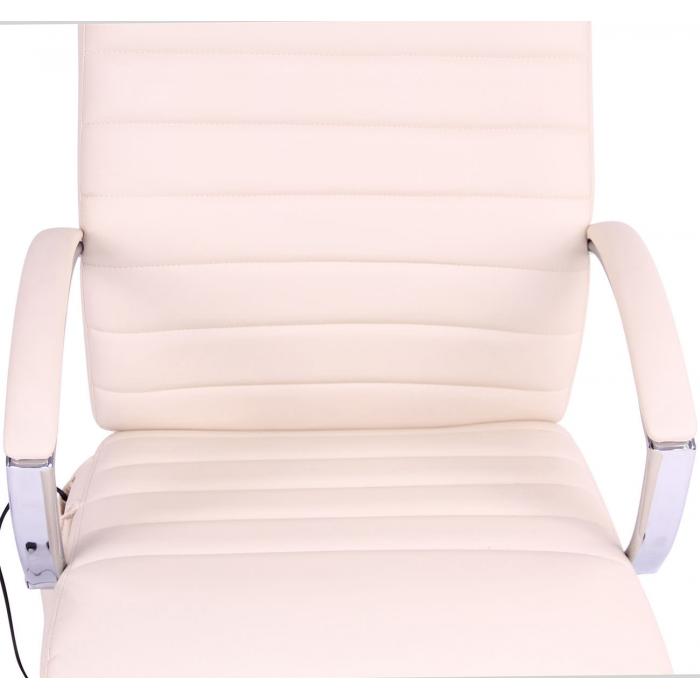 Brostuhl HLO-CP83 Kunstleder mit Massagefunktion ~ creme