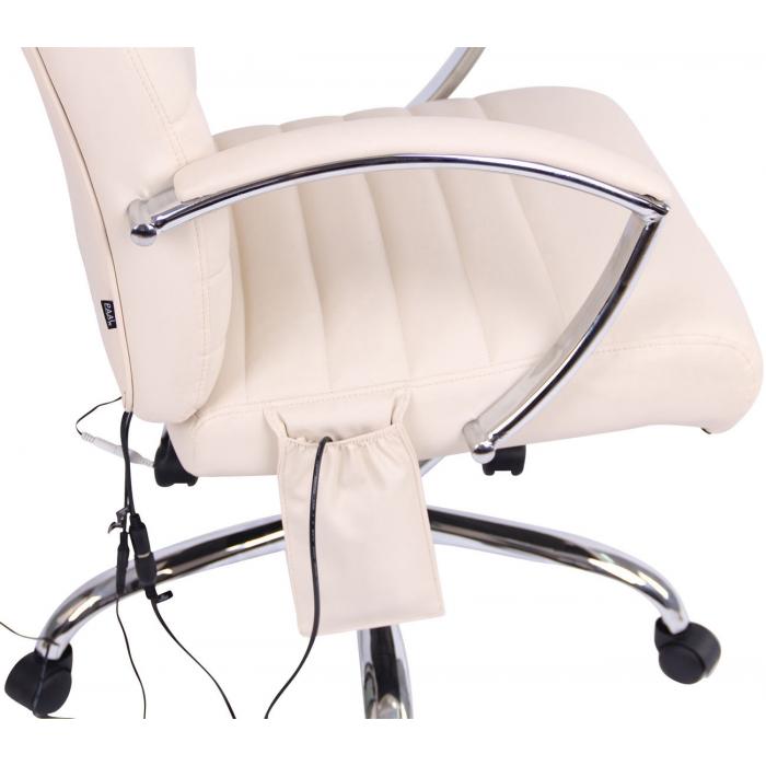 Brostuhl HLO-CP83 Kunstleder mit Massagefunktion ~ creme