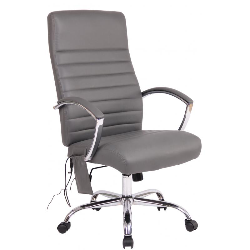 Brostuhl HLO-CP83 Kunstleder mit Massagefunktion ~ grau