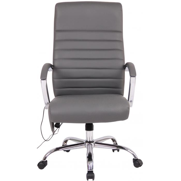 Brostuhl HLO-CP83 Kunstleder mit Massagefunktion ~ grau
