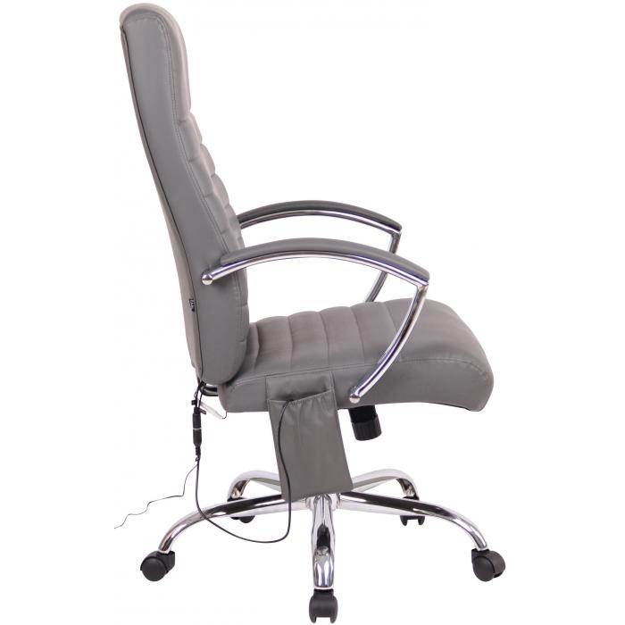 Brostuhl HLO-CP83 Kunstleder mit Massagefunktion ~ grau