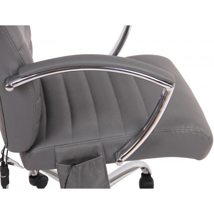 Brostuhl HLO-CP83 Kunstleder mit Massagefunktion ~ grau