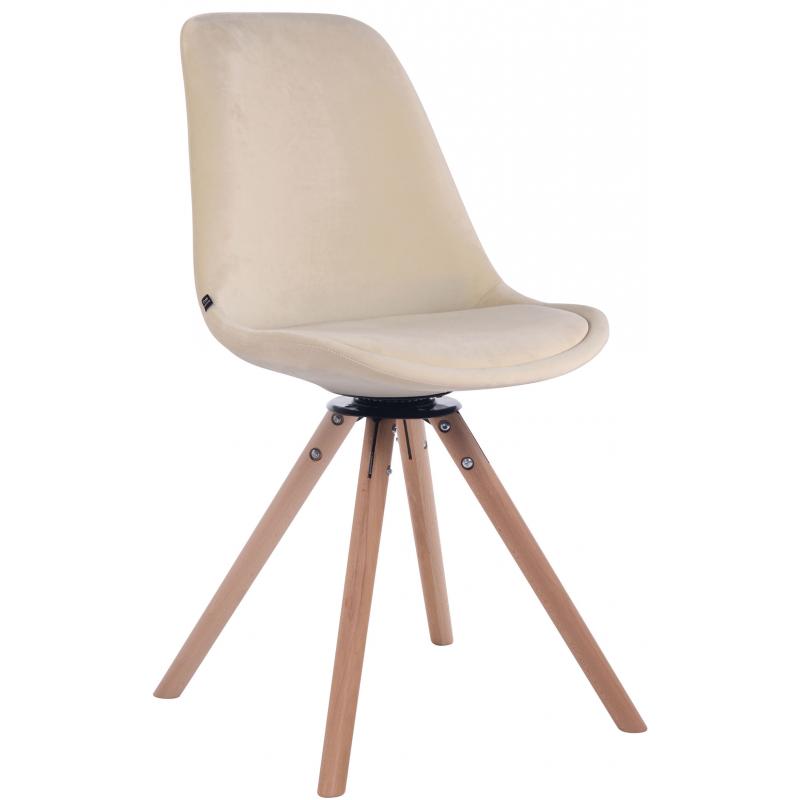 Esszimmerstuhl HLO-CP85 Samt Rund natura ~ creme