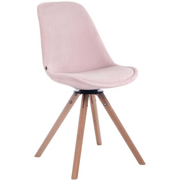 Esszimmerstuhl HLO-CP85 Samt Rund natura ~ pink