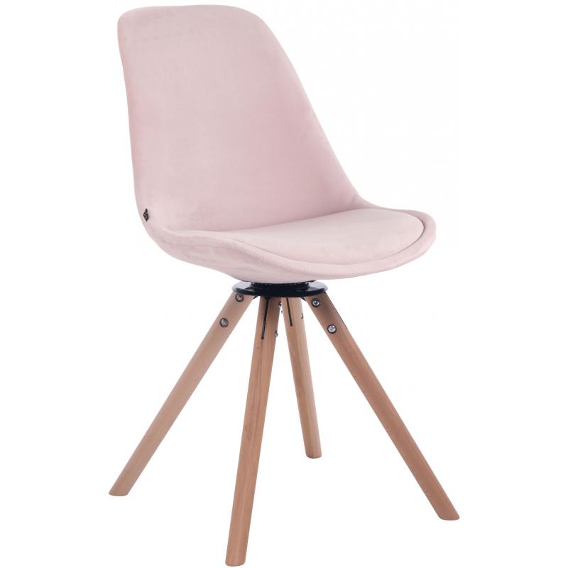 Esszimmerstuhl HLO-CP85 Samt Rund natura ~ pink