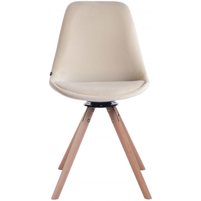 Esszimmerstuhl HLO-CP85 Samt Rund natura ~ creme