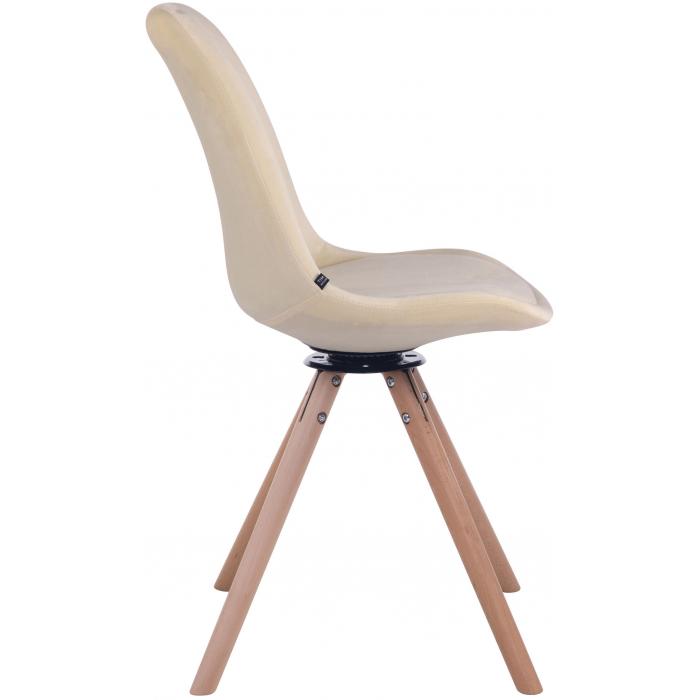 Esszimmerstuhl HLO-CP85 Samt Rund natura ~ creme