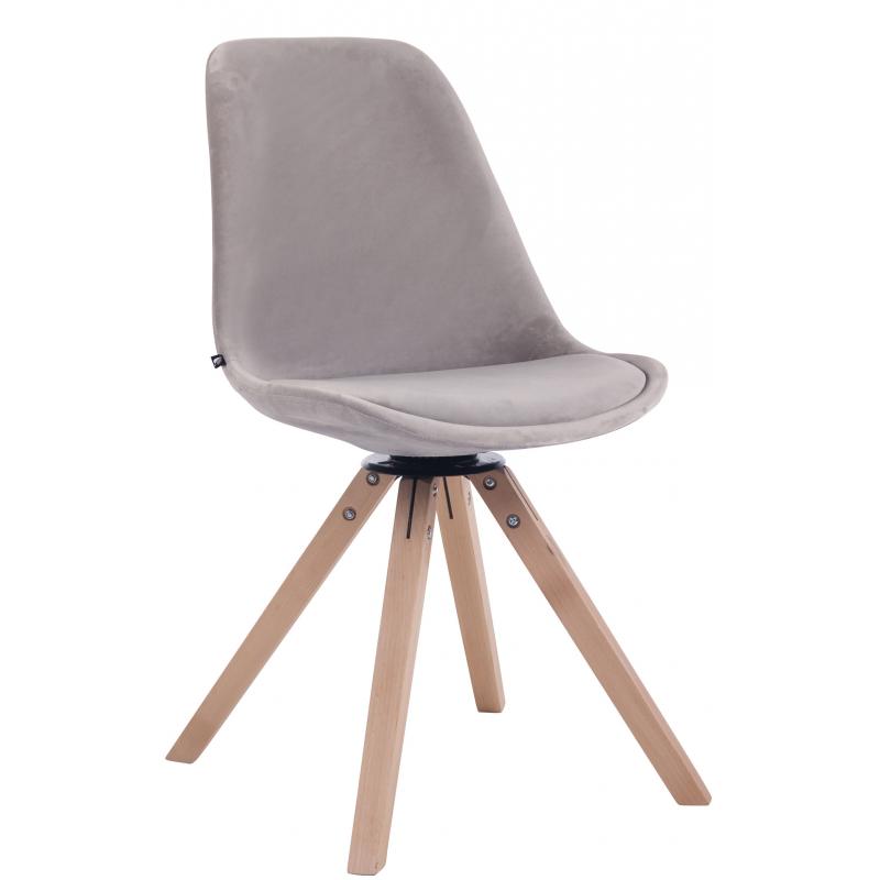 Esszimmerstuhl HLO-CP85 Samt Square natura ~ grau