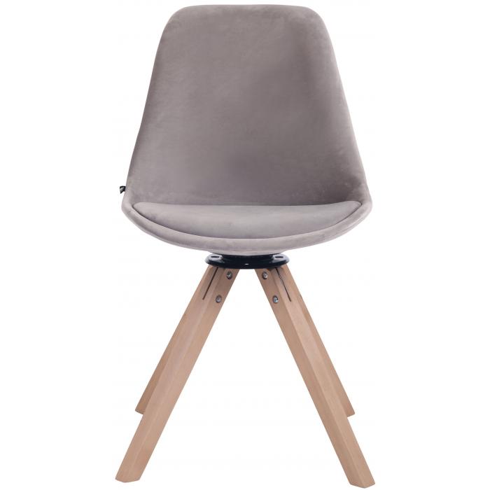 Esszimmerstuhl HLO-CP85 Samt Square natura ~ grau