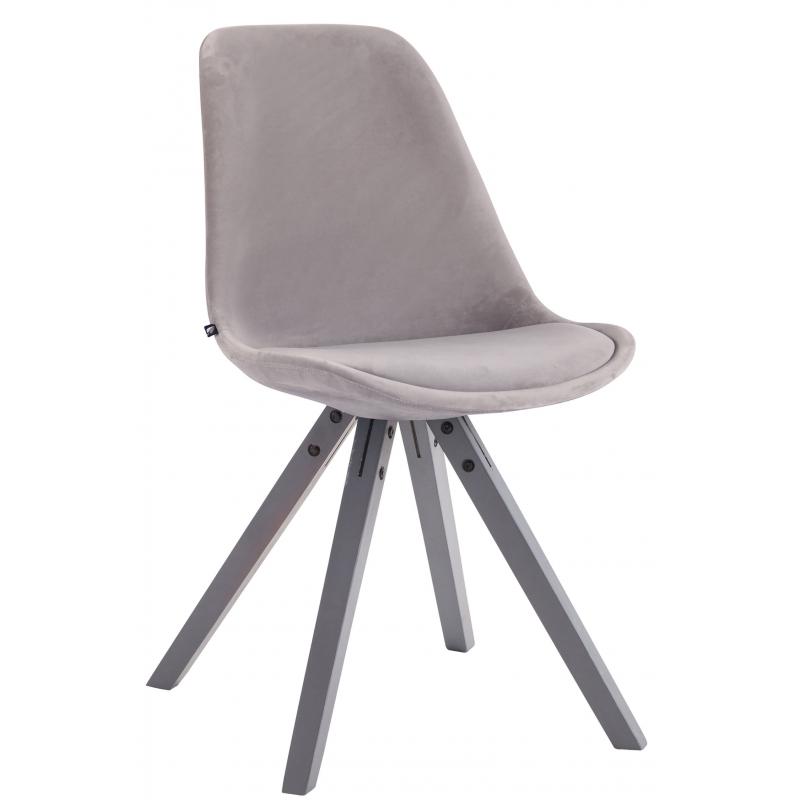 Besucherstuhl HLO-CP8 Samt Square grau ~ grau