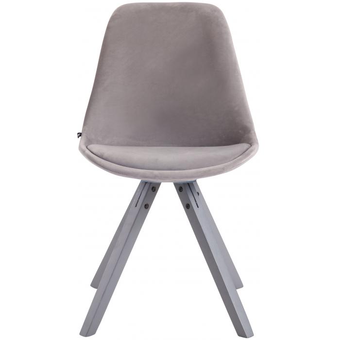 Besucherstuhl HLO-CP8 Samt Square grau ~ grau