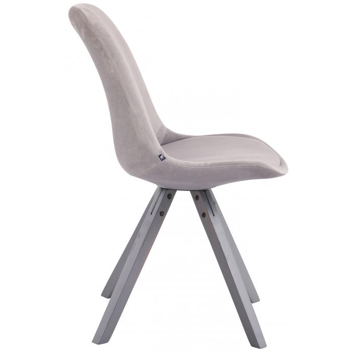 Besucherstuhl HLO-CP8 Samt Square grau ~ grau