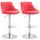 2er Set Barhocker HLO-CP30 Kunstleder ~ rot