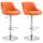 2er Set Barhocker HLO-CP30 Kunstleder ~ orange