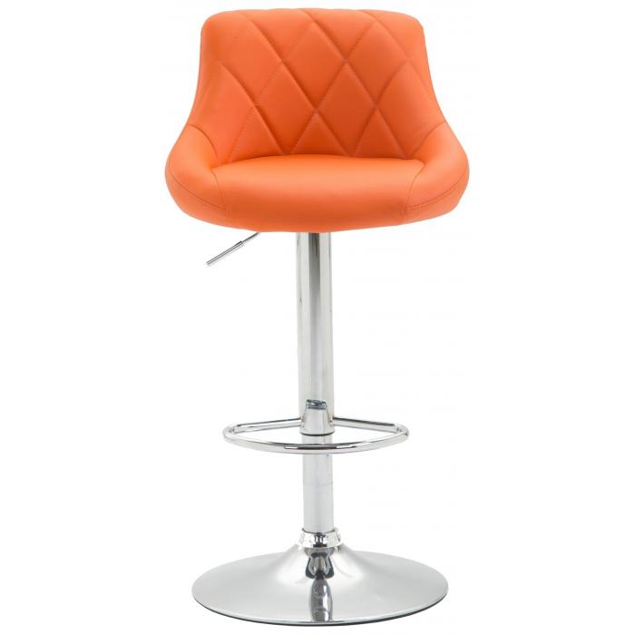 2er Set Barhocker HLO-CP30 Kunstleder ~ orange