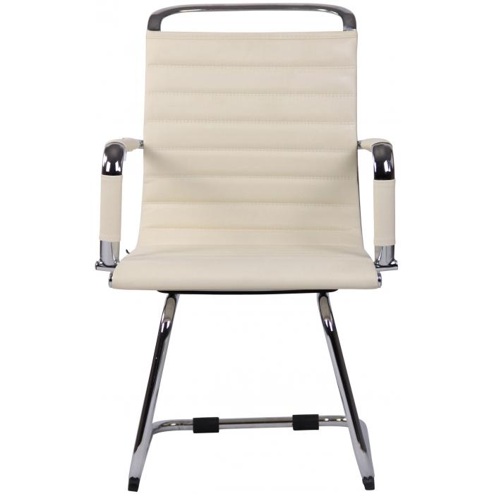 Besucherstuhl HLO-CP12 Kunstleder ~ creme