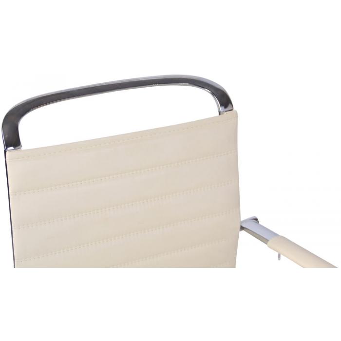 Besucherstuhl HLO-CP12 Kunstleder ~ creme