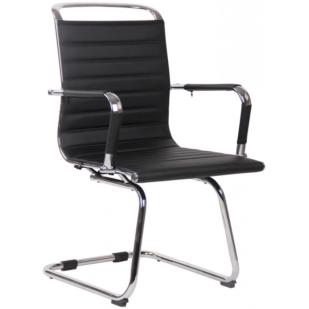 Besucherstuhl HLO-CP12 Kunstleder ~ schwarz