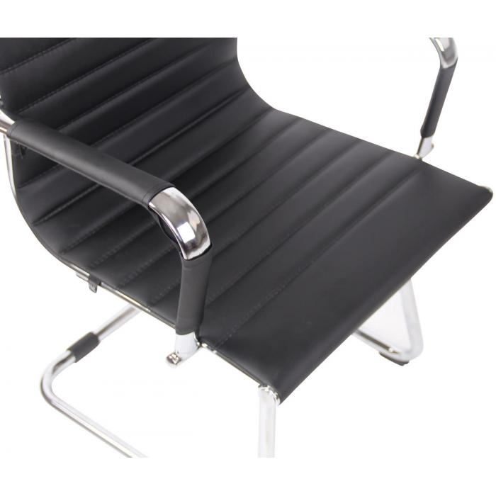 Besucherstuhl HLO-CP12 Kunstleder ~ schwarz