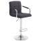 Barhocker HLO-CP35 V2 Stoff chrom ~ schwarz