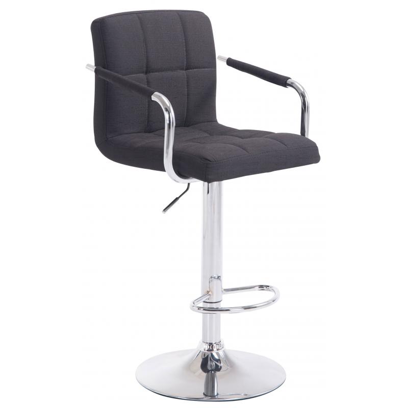 Barhocker HLO-CP35 V2 Stoff chrom ~ schwarz