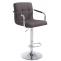 Barhocker HLO-CP35 V2 Stoff chrom ~ dunkelgrau
