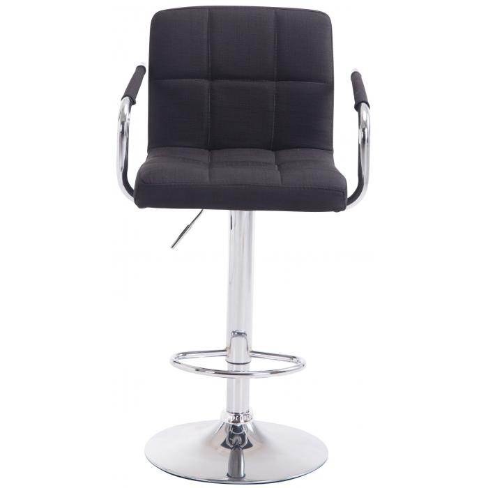 Barhocker HLO-CP35 V2 Stoff chrom ~ schwarz