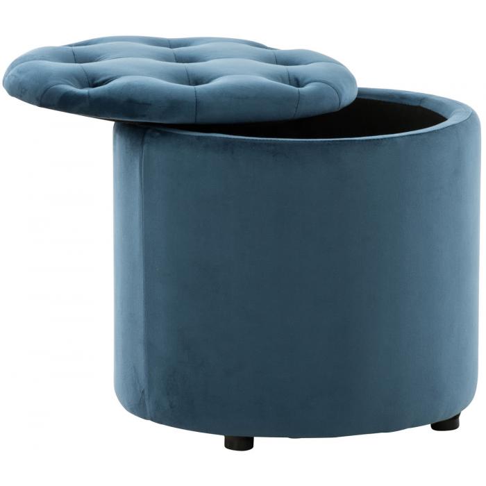 Sitzhocker HLO-CP19 Samt ~ blau