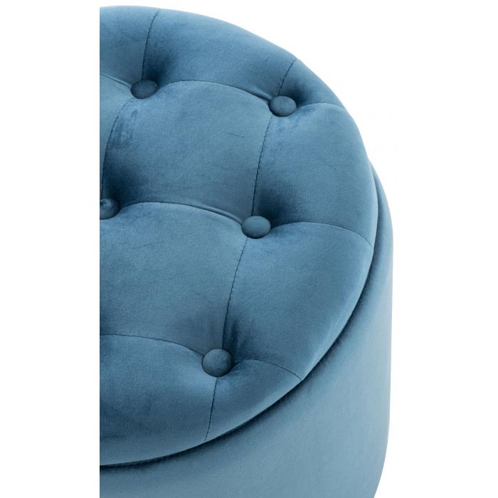 Sitzhocker HLO-CP19 Samt ~ blau