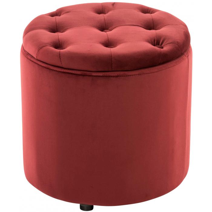 Sitzhocker HLO-CP19 Samt ~ rot