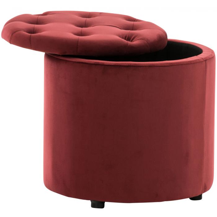 Sitzhocker HLO-CP19 Samt ~ rot