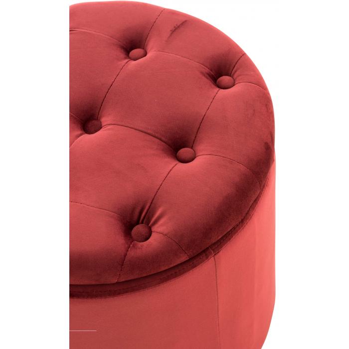 Sitzhocker HLO-CP19 Samt ~ rot