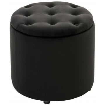Sitzhocker HLO-CP19 Samt ~ schwarz