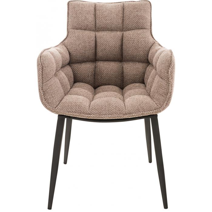 Stuhl HLO-CP92 Stoff schwarz ~ terrabraun