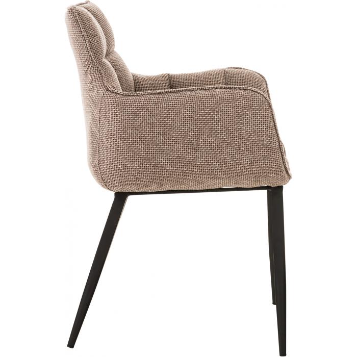 Stuhl HLO-CP92 Stoff schwarz ~ terrabraun