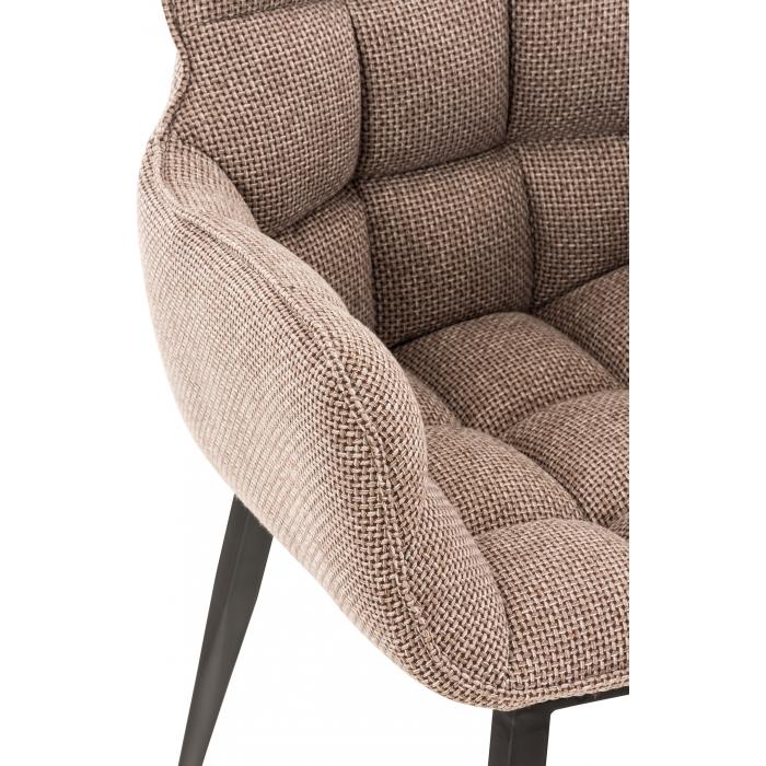 Stuhl HLO-CP92 Stoff schwarz ~ terrabraun