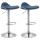 2er Set Barhocker HLO-CP48 Stoff ~ blau