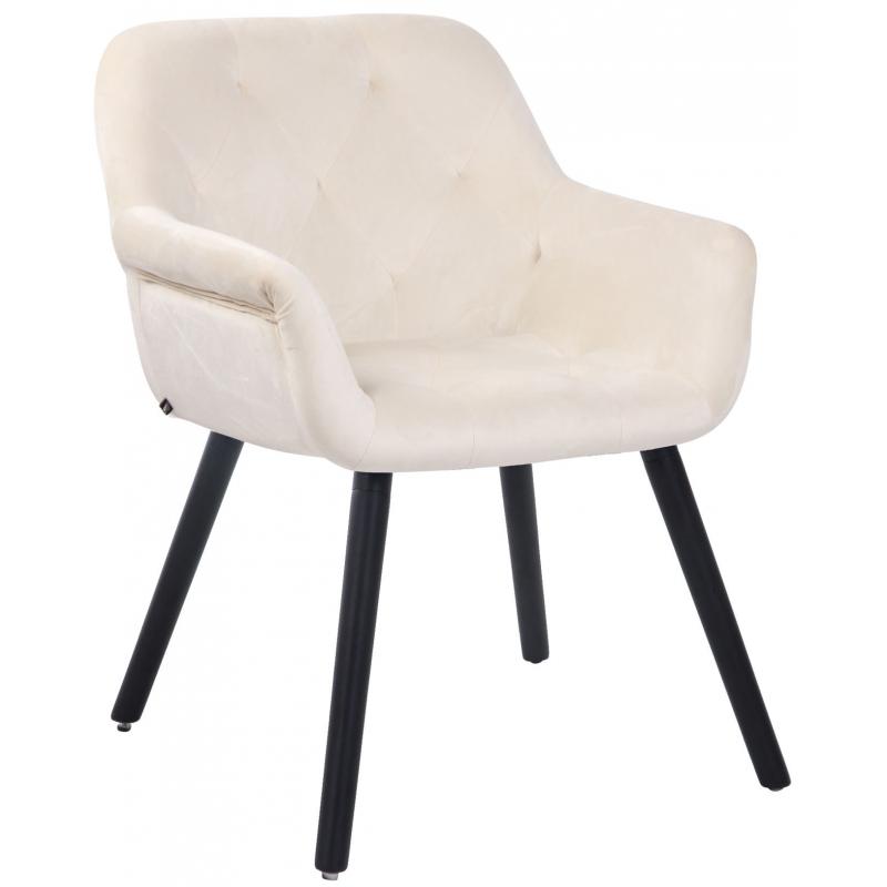 Esszimmerstuhl HLO-CP60 Samt schwarz ~ creme