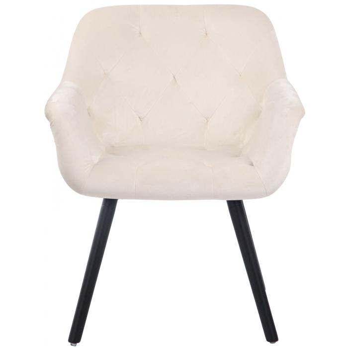 Esszimmerstuhl HLO-CP60 Samt schwarz ~ creme